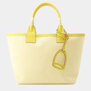 Pre Owned Hermes Steeple Lime Toile H Swift Leather Size 25