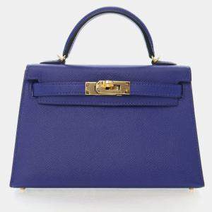 Pre Owned Hermes Bleu Electric Epsom Mini Kelly 20