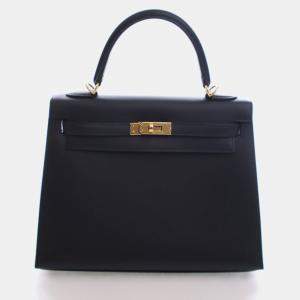 Pre Owned Hermes Black Sombrero Sellier Kelly 25