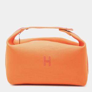 Pre Owned Hermes Bride A Brac Case Orange Large Toile Bag
