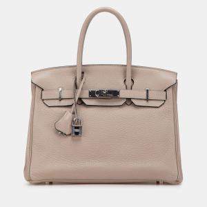 مملوكة مسبقًا حقيبة هيرمس بيركين ريتورن 30 بني جلد كليمنس