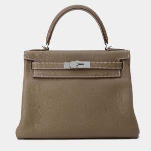 Pre Owned Hermes Brown Togo Kelly II Retourne 25