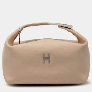 Pre Owned Hermes Brown Small Toile Bride A Brac Case