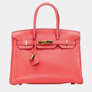 مملوكة مسبقًا Hermes Pink Clemence Birkin Retourne 30