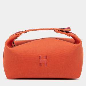 مملوكة مسبقًا Hermes Orange Red Small Toile Bride A Brac Case