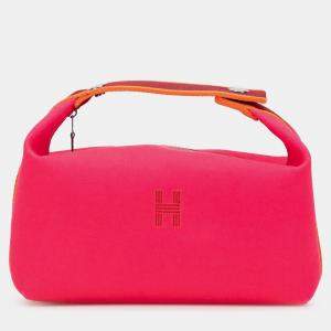مملوكة مسبقًا Hermes Pink Large Toile Bride A Brac Case