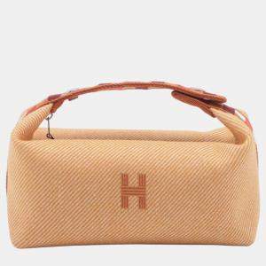 Pre Owned Hermes Orange Small Wool Bride a Brac Au Carre Case