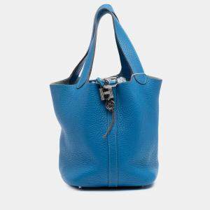 مملوكة مسبقًا Hermes Blue Clemence Picotin Lock 18