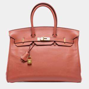 مملوكة مسبقًا Hermes Pink Swift Birkin Retourne 35