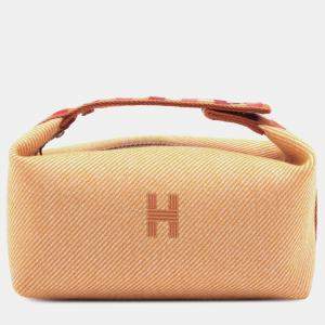 Pre Owned Hermes Orange Small Wool Bride a Brac Au Carre Case