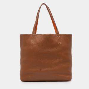 Pre Owned Hermes Brown Orange Clemence Double Sens 36