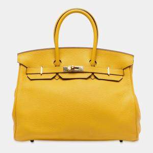 Pre Owned Hermes Yellow Togo Birkin Retourne 35