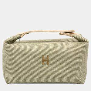 مملوكة مسبقًا Hermes Green Large Wool Bride A Brac H Natte Case