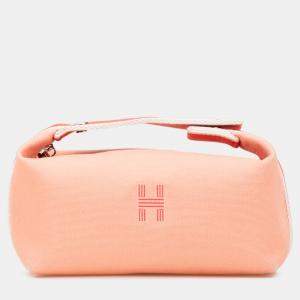 Pre Owned Hermes Pink Small Canvas Bride A Brac Case