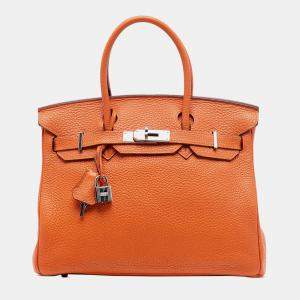 مملوكة مسبقًا Hermes Orange Togo Birkin Retourne 30