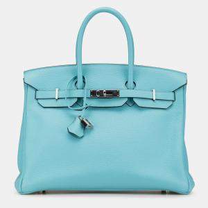 مملوكة مسبقًا Hermes Blue Togo Birkin Retourne 35