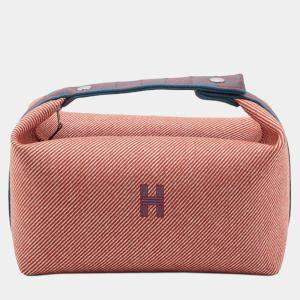 مملوكة مسبقًا Hermes Blue Red Large Wool Bride A Brac H Natte Case