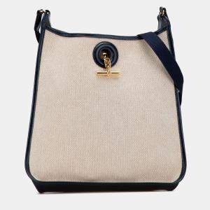 مملوكة مسبقًا Hermes Blue Brown Toile H and Barenia Vespa PM