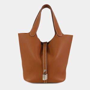 مملوكة مسبقًا حقيبة هيرمس كليمنس لوك بني 22 بيكوتين