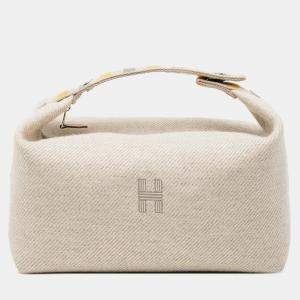 مملوكة مسبقًا Hermes Beige Large Wool Au Carre Bride A Brac Case
