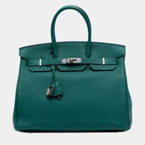مملوكة مسبقًا Hermes Green Hermes Malachite Togo Palladium Finish Birkin 35