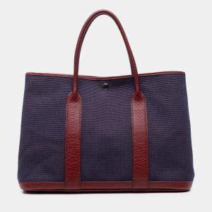 Pre Owned حقيبة هيرمس جاردن بارتي 36 نيجوندا وتويل أزرق/أحمر