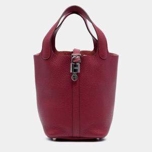 Pre Owned حقيبة هيرمس بيكوتين كليمونس 18 أحمر