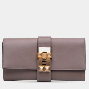 Pre Owned حقيبة هيرميس ميدور 23 جلد سويفت بني