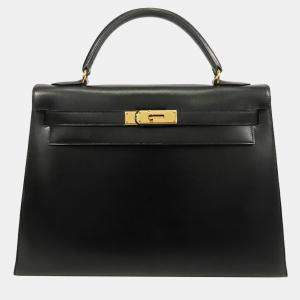 Pre Owned حقيبة هيرمس كيلي سيلير جلد بوكس أسود 32