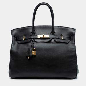 مملوكة مسبقًا Hermes Black Swift Birkin Retourne 35