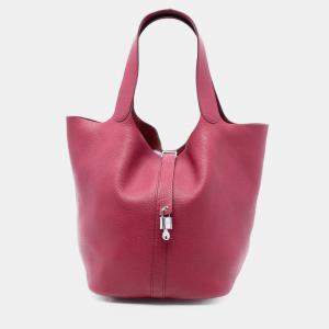 Pre Owned حقيبة هيرمس وردي كليمونس بيكوتين لوك 33