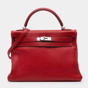 مملوكة مسبقًا Hermes Red Clemence Kelly II Retourne 32