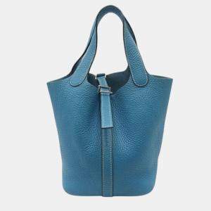 مملوكة مسبقًا Hermes Blue Clemence Picotin 18
