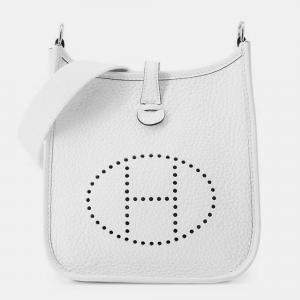 مملوكة مسبقًا Hermes Evelyne Long New White Taurillon Clemence Size TPM