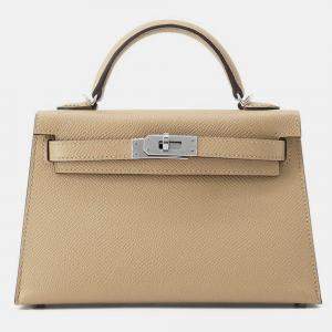 Pre Owned Hermes Mini Kelly 2 Poussiere Epsom