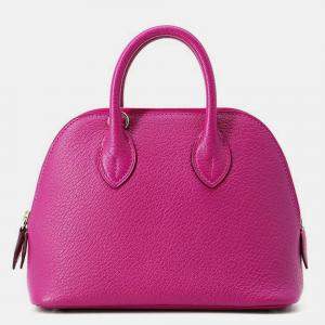 Pre Owned Hermes Bolide 1923 Size Mini Rose Purple Chevre Myzore Goatskin 