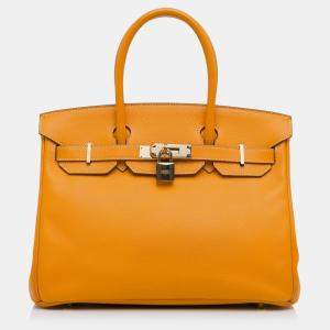 Pre Owned Hermes Orange Epsom Birkin Retourne 30