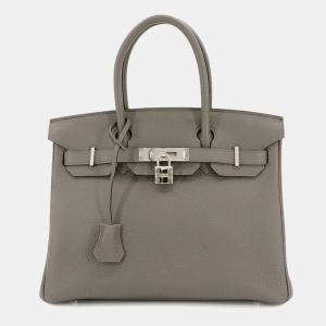 Pre Owned Hermes Birkin 30 Togo Etain Handbag Gray