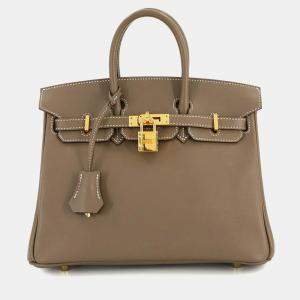 Pre Owned Hermes Birkin 25 Swift Etoupe Handbag