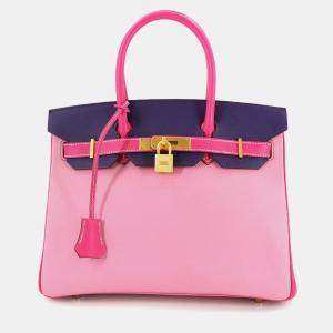 Pre Owned حقيبة هيرمس بيركين 30 بيرسونال سبو ابسوم وردي روز تايرين ألترا فيوليت