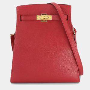 Pre Owned Hermes Couchvel Epsom Rouge Vif Kelly Sport Shoulder Bag PM