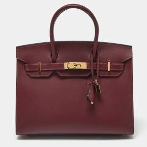 مملوكة مسبقًا Hermes Birkin Sellier 30 Gold Finish Rouge H Madame Leather Tote