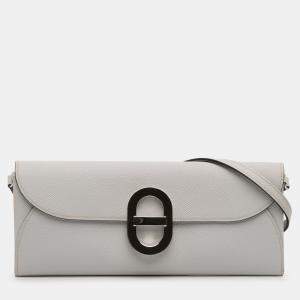 مملوكة مسبقًا Hermes Grey Epsom Maillon To Go Wallet