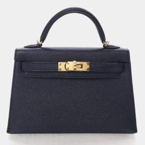 مملوكة مسبقًا Hermes  Mini Kelly 20 Blue Indigo Epsom Bag