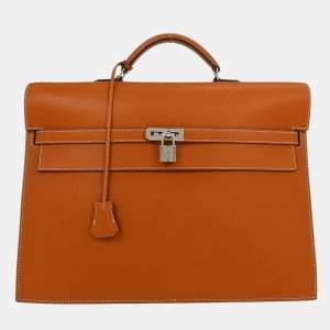 Pre Owned Hermes Gold Epsom Kelly Depeche 38 Business Handbag