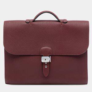 مملوكة مسبقًا Hermes Red Togo Sac A Depeches 38