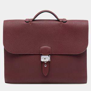مملوكة مسبقًا Hermes Red Togo Sac A Depeches 38
