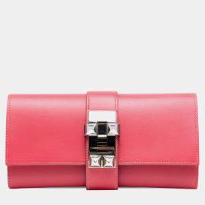 مملوكة مسبقًا Hermes Pink Tadelakt Medor Clutch 23