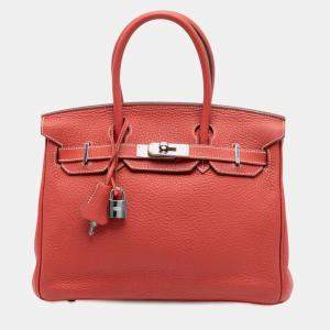 مملوكة مسبقًا Hermes Sanguine and White Limited Edition Togo Birkin Retourne 30 Eclat