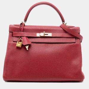 مملوكة مسبقًا Hermes Rouge Grenat Togo Kelly II Retourne 32